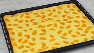 Einfacher Käsekuchen mit Mandarinen vom Blech