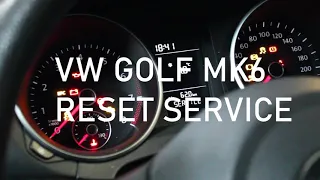 VW Golf 6   HOW TO RESET SERVICE