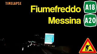 [TIMELAPSE] Fiumefreddo-Messina (via E45) by night.