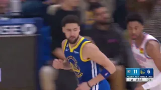 Klay Thompson in sniper mode, can't miss in the 1st quarter! 100% three point shooting! GSW vs OKC!