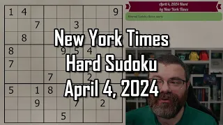 Sudoku scanning tutorial - learn good habits! | NYT Hard Sudoku Walkthrough | April 4 2024