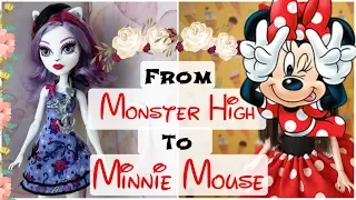 From MONSTER HIGH To MINNIE MOUSE / Doll Repaint / How To Customize Doll, Draw Face Speedpaint