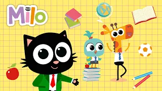 ¡Volvemos al cole con Milo y sus amigos! | Milo, el gato #dibujos #niños