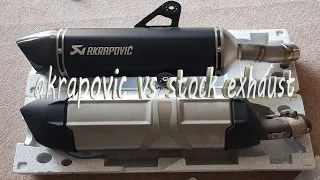 AKRAPOVIC VS Stock BMW R1200 GS Adventure Slip-on Exhaust Sound