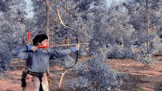 Winter special effects video ：bad shooting 13 liangzhi manchu bow 32inch 95lb 30inch 88lb