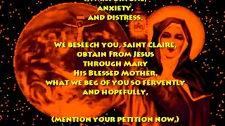 PRAYER TO SAINT CLAIRE AGAINST MISFORTUNE, ANXIETY & DISTRESS