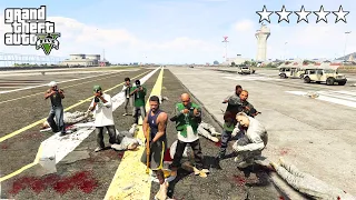 GTA 5 - Franklin, Lamar And The Families FIVE STAR COP BATTLE At The MILITARY BASE!