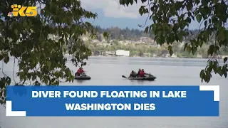 Diver found floating in Lake Washington dies