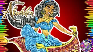 DISNEY PRINCESS JASMINE ALADDIN COLORING BOOK PAGES TUTO HOW TO COLOR