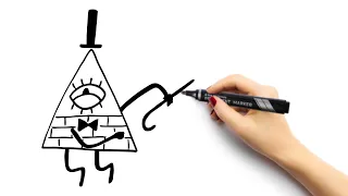 How to draw Bill Cipher step by step ⚠️👁️🔥 Gravity Falls