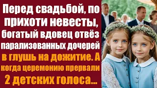 Перед свадьбой, по прихоти невесты, богатый вдовец отвёз парализованных дочерей в глушь на дожитие.