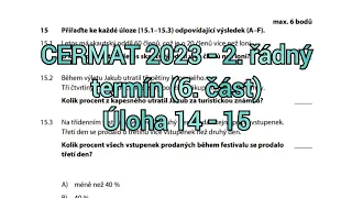 Přijímačky z matiky CERMAT (čtyřleté obory) - 2. řádný termín 2023 (6. část - 14. - 15. úloha)