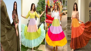 Latest Step Fril Frock Design Ideas2024 For Ladies (@hrfashionkiduniya)#viral #trending