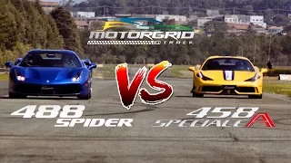 Ferrari 488 Spider vs Ferrari 458 Speciale A  - Motorgrid Drag Race