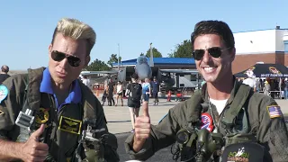 Top Gun Maverik & Iceman. Gowen Thunder Airshow. Tom Cruise Impersonator. 2023. 4K 60fps