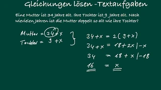 Gleichungen - Textaufgaben mit Lösungen