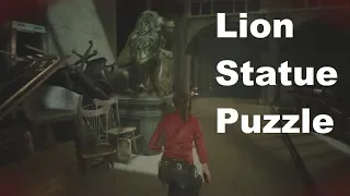 Resident Evil 2 Remake [Claire 2nd Run] - Lion Statue Puzzle