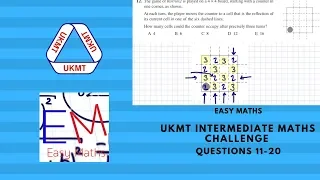 UKMT Intermediate Maths Challenge 2019 Questions 11-20