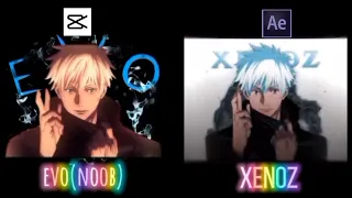 CAPCUT vs AFTER EFFECTS || xenoz(ultra pro) VS evo(noob) gojo edit #anime #xenoz #capcut #ae