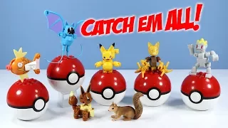 MEGA Construx Pokemon Series 1 Abra Eevee Machop Magikarp Pikachu & Zubat Collection Review