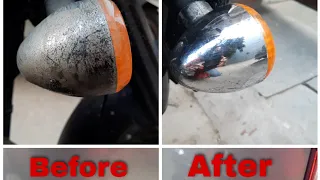 How to Clean Chrome parts of Bike/Car at Home - Cleaning Hack RE Bullet Classic / Standard / Electra