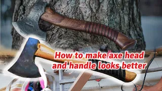DIY, how to make an axe head look  better and make a nice axe handle