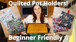 How to Sew Quilted Pot Holders (Last Minute Holiday Gift Idea!)
