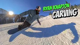 Ryan Knapton CARVING while product testing 2025 SNOWBOARDS