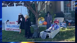 Digital Desk: Halloween display shows hanging Trump