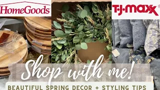 HOMEGOODS + TJMAXX SHOP WITH ME SPRING 2023/HOME DECORATING IDEAS/HOW TO STYLE SPRING DECOR 2023