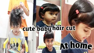 Baby girl's hair cutting at home | how to cut baby girl hair at home | very easy tricks and tips