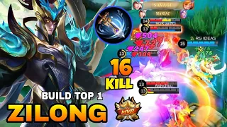 AUTO SAVAGE!! New Buffed Zilong is Insane with New Build - Build Top 1 Global Zilong ~🔥#gaming