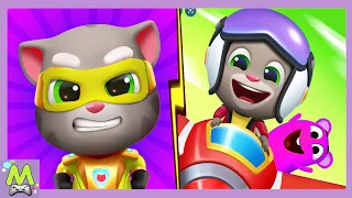 Talking Tom Hero Dash vs Talking Tom Sky Run.Супергерои против Пилотов.Командная Гонка Тома и Анжелы