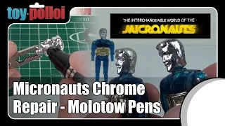 Vintage Micronauts Chrome repair - Molotow Liquid Chrome - Toy Polloi