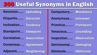 200 Useful Synonym Words in English | Build up Your English Vocabulary