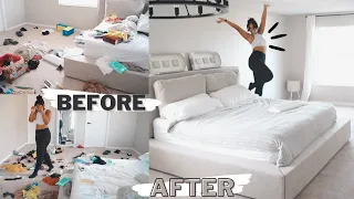 CLEAN WITH ME MASTER BEDROOM | SATISFYING TIME-LAPSE | BEFORE AND AFTER | SPEED CLEANING MOTIVATION