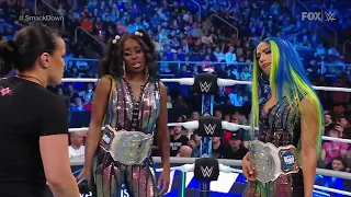 Natalya & Shayna Baszler Challenge Sasha Banks & Naomi - WWE Smackdown 4/22/22
