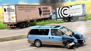 Highway Pileup Crashes 5 | BeamNG.drive