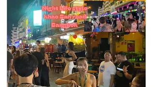 Bangkok Night life style khao san road all tourist place#youtubeshorts