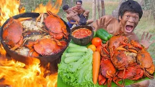 Recipe For crab Sea cooking In The forest With primitive! eating In jugle