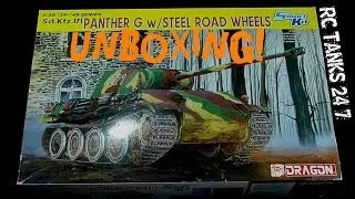 Dragon 1/35 Panther G w/Steel Road Wheel Sd.Kfz.171 Unboxing Build Series Video 1
