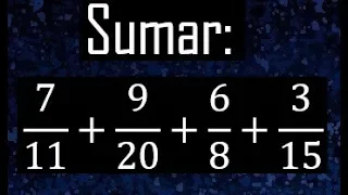 Suma de 4 fracciones con diferente denominador , como sumar cuatro fracciones . ejemplo 3