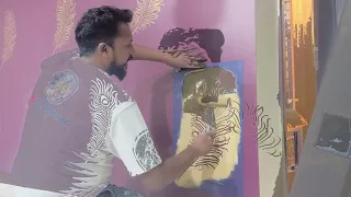Mor pankh wall stencil design how to make the best penting design ❤️🌸❤️🌸🔥🤍🔥🤍etc