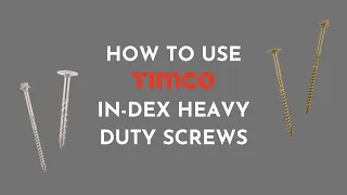 How to Use TIMco In-Dex Heavy Duty Timber Screws | Suregreen Ltd