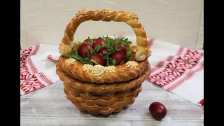 Edible Easter basket with bread dough