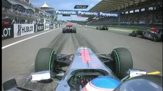 Jenson Button onboard start Turkish GP 2010