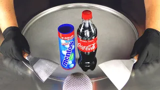 ASMR - mentos & Cola Experiment with Ice Cream Rolls | oddly satisfying Food Video with Coca-Cola 4k