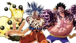 DBZMacky Goku VS Naruto VS Luffy POWER LEVELS Evolution (All Forms)