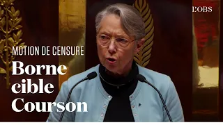 Motion de censure : Elisabeth Borne cible Charles de Courson, "opposant au mariage pour tous"