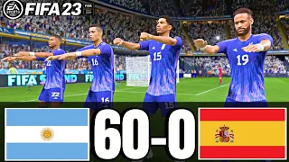 FIFA 23 - MESSI, RONALDO, MBAPPE, NEYMAR, ALL STARS | ARGENTINA 60 - 0 SPAIN